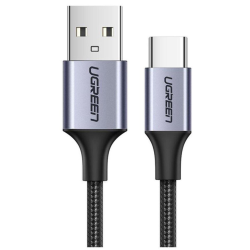 Кабель UGREEN US288 USB-A 2.0 to USB-C Cable Nickel Plating Aluminum Braid 1.5m (Black) (UGR-60127)