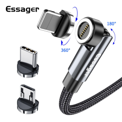 Кабель Essager Universal 540 Ratate 3A Magnetic USB Charging Cable Type-c 2m grey (EXCCXT-WXA0G)