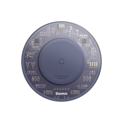 Бездротовий ЗП Baseus Simple 2 15W + Кабель Type-C To Type-C 24W (1m) purple