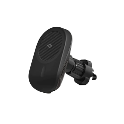 Магнитный автодержатель с беспроводной зарядкой 15 Вт Pitaka MagEZ Car Mount Pro Car Vent Black (CM4001Q)